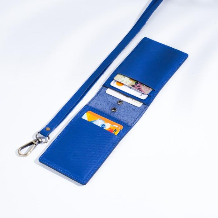 

Double Flip Id Card Holder Magnet Kulit Sapi Asli Name Tag Lanyard