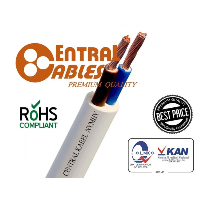 SNI Fleksibel NYMHY 2 x 0.75 Kabel Listrik 2x0.75 2x0,75 2 X 0,75 50M