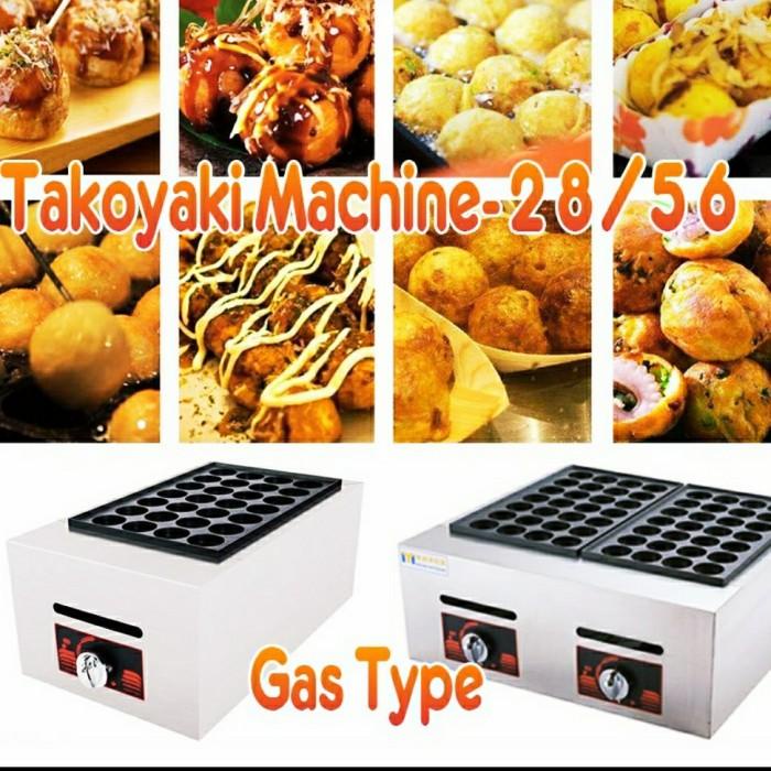 Best Seller 28/56 Lubang Gas Takoyaki Baker / Mesin Pembuat Takoyaki / Mesin