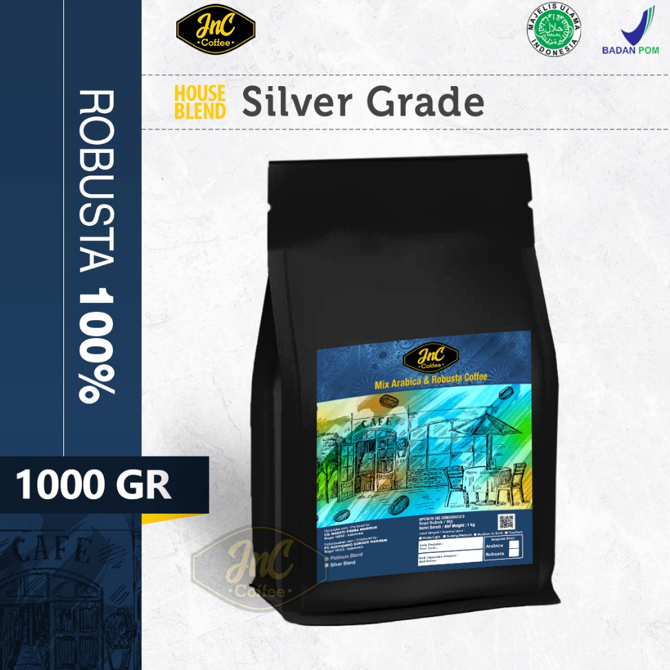 

HOT Product JnC Silver House Blend 1 KG 100% Robusta Kopi Susu Espresso murah