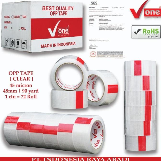 

OPP TAPE | PLAKBAN | LAKBAN BENING V-ONE 48MM MURAH (1DUS)