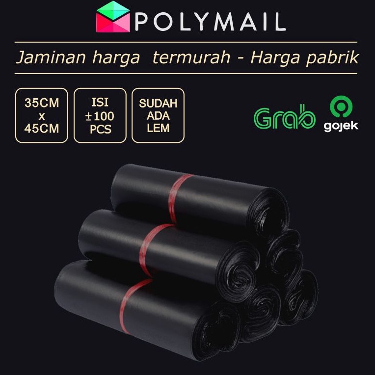 

Modis.. POLYMAILER ±100PCS 35x50CM HITAM GLOSSY PLASTIK PACKING 76W