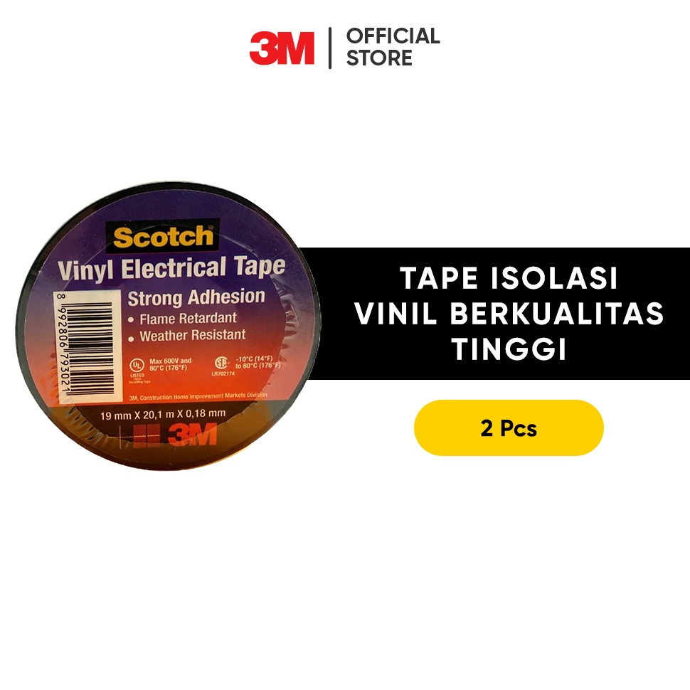 

Stock Banyak.. 3M Scotch Electrical Tape 700 / 19mm x 20.1M / Isolasi Listrik Kualitas Tinggi / Tahan Api 40