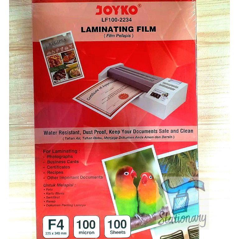 

Harga Murah.. Plastik Laminating Joyko F4 (22,5 x 34 cm). CKH