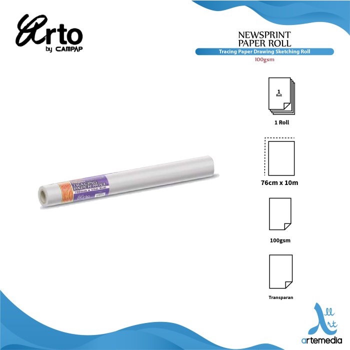 

Terlaris Arto Tracing Paper Roll - 100Gsm 30'X10M