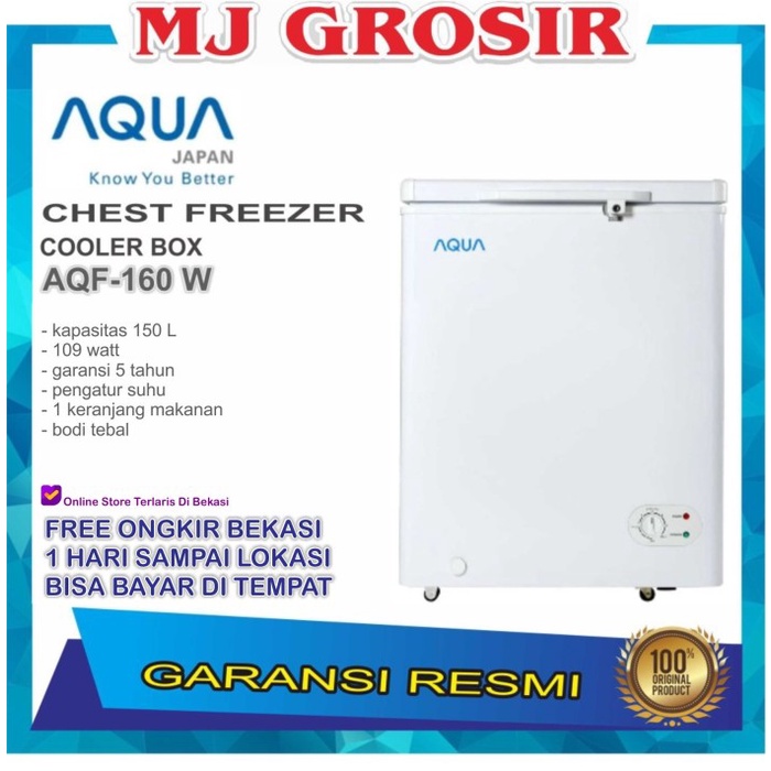 Terlaris Aqua Aqf 160 W Chest Freezer Box 150 L Lemari Pembeku 150 Liter