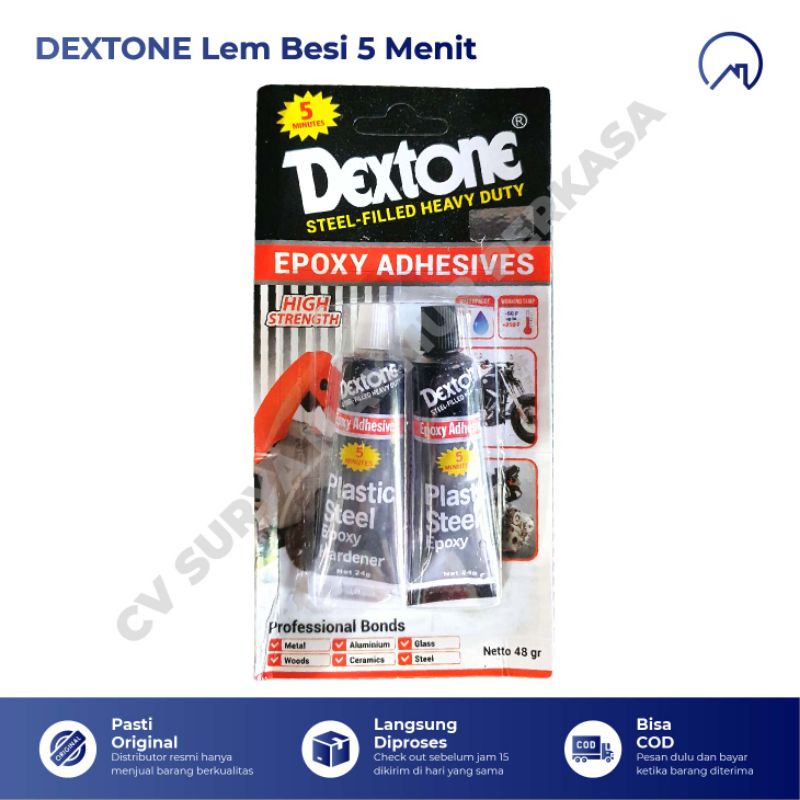 

Lem Besi / Lem Epoxy / Lem Serbaguna / 5 Menit 48 Gram DEXTONE