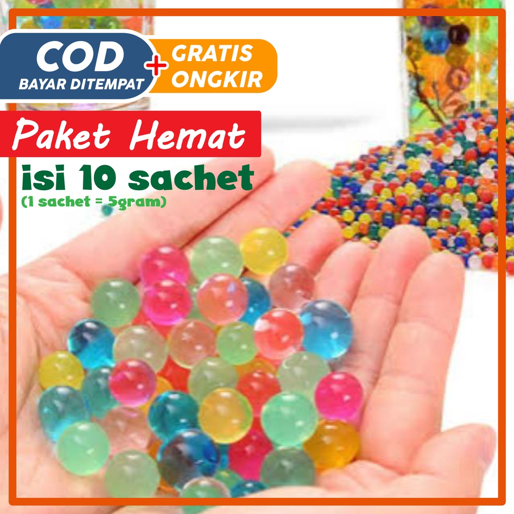 Grosir Paket Hemat Hidrogel Media Tanam Waterbead / Orbeez / Bobba Warna Warni / Hydrogel Termurah 5