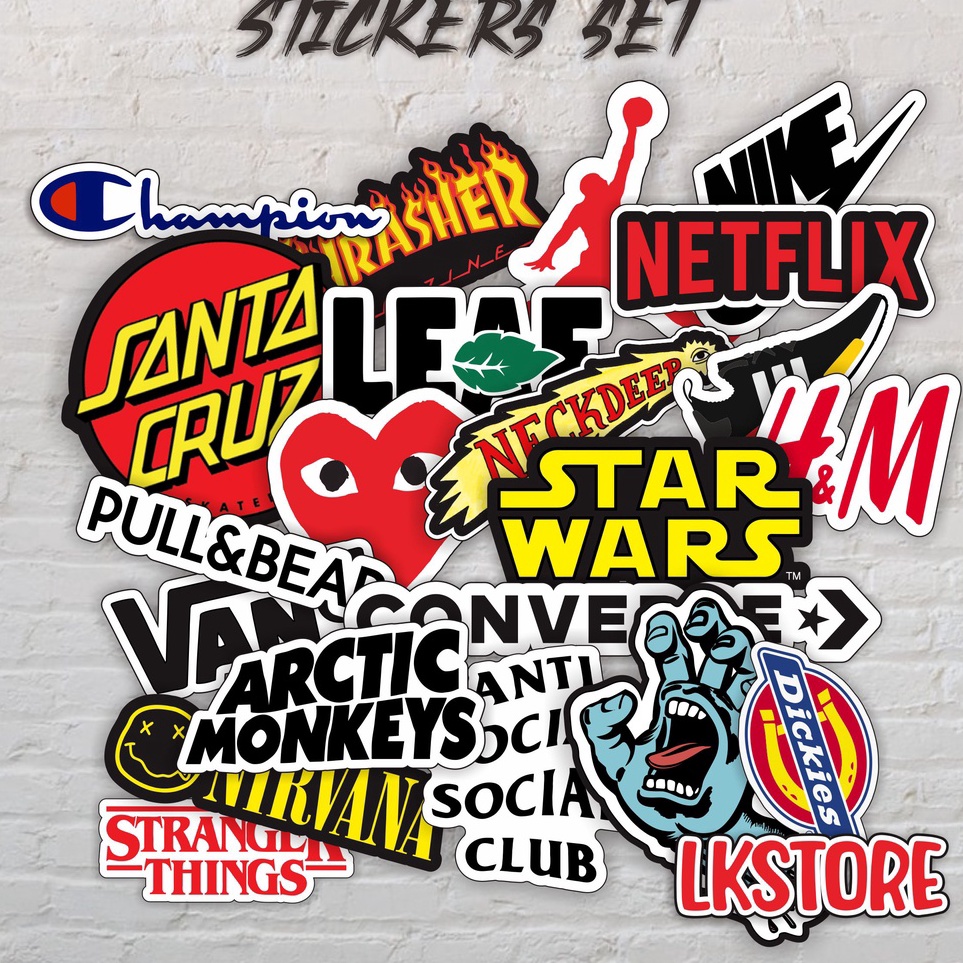 

♠ 40 PCS STICKER LOGO BRAND AESTHETIC ANTI AIR UNTUK LAPTOP CASE TUMBLER KOPER HP