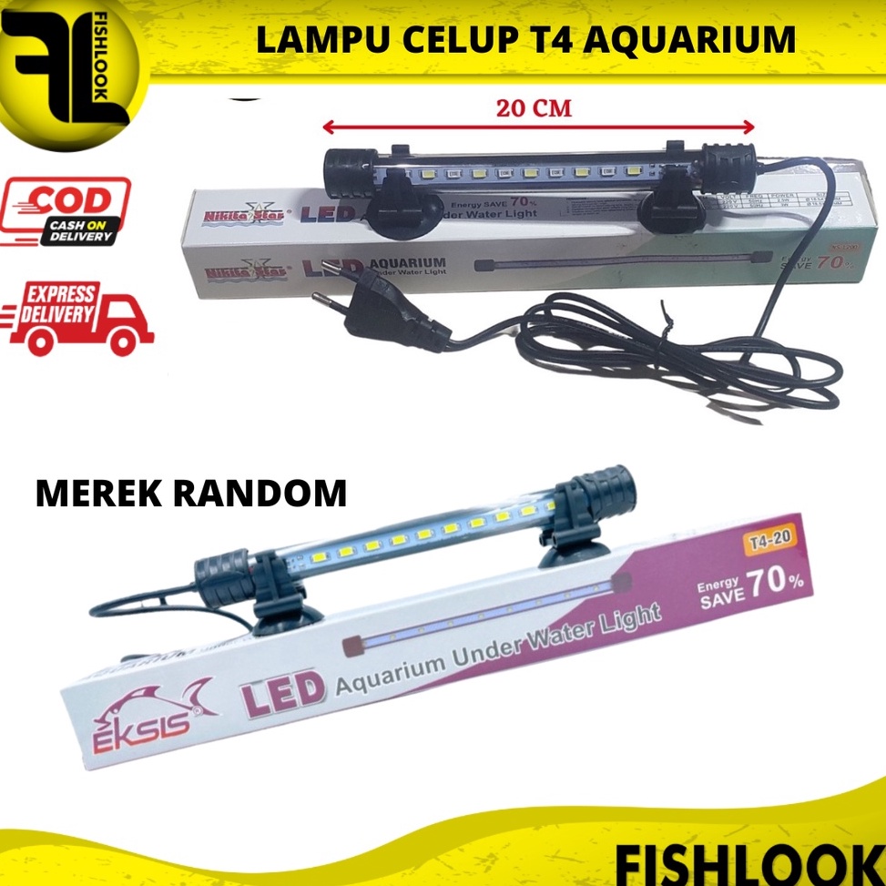 Bagus Lampu CELUP LED T4 UKURAN 20 30 40 50 60 cm AQUARIUM AQUASCAPE AKUARIUM FREE BUBBLEWRAP TEBAL 