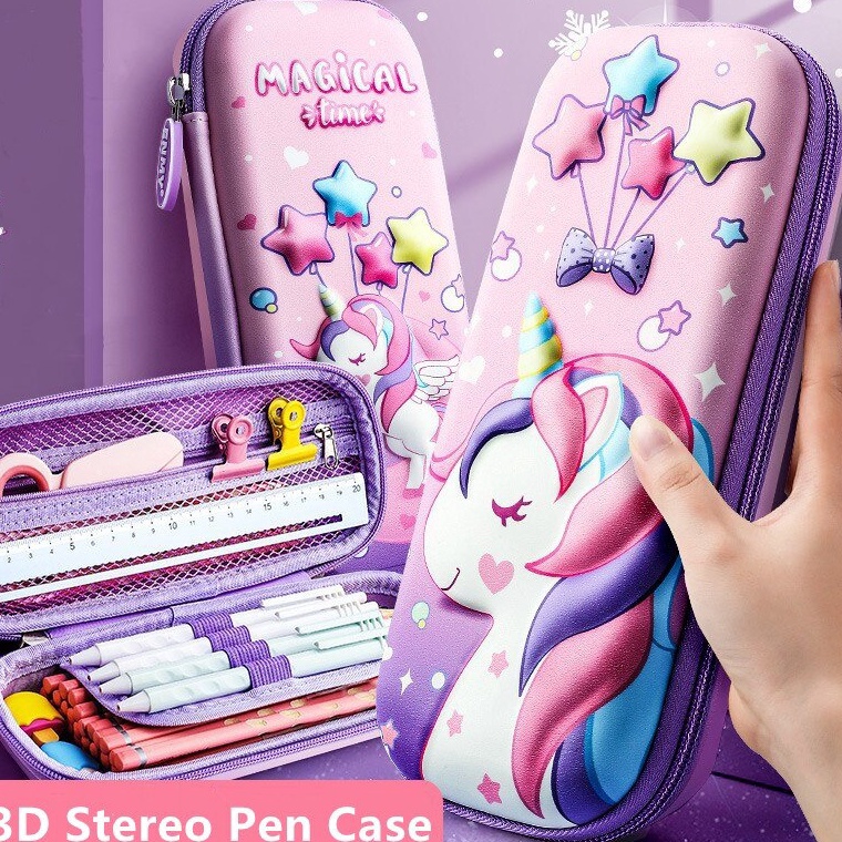 

Siap Kirim.. Tempat Pensil Dompet 3D / Dompet Pencil Case Cute Box Unicorn Kawaii Stationery IZE