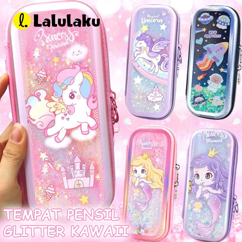 

Ready stock Tempat Pensil Anak Sekolah Glitter Korea Kawaii Kotak Pensil Unik Mermaid Unicorn Kado Ulang Tahun VZK