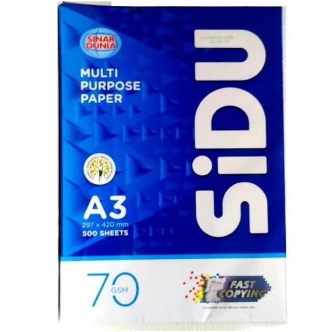 

Kertas HVS Sinar Dunia SIDU A3 70 Gram sellanorimart
