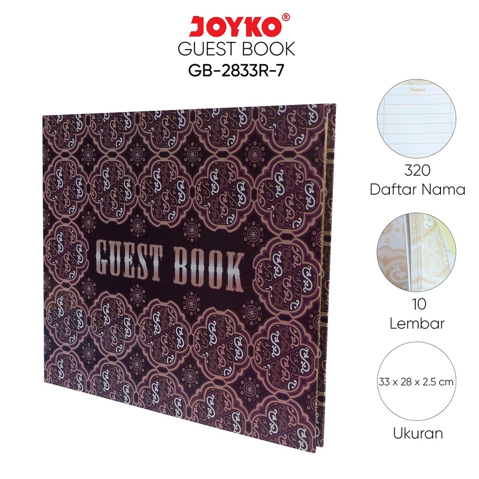 

Pasti murah Guest Book Buku Tamu Daftar Undangan Batik Joyko GB-2833R-7 LAQ