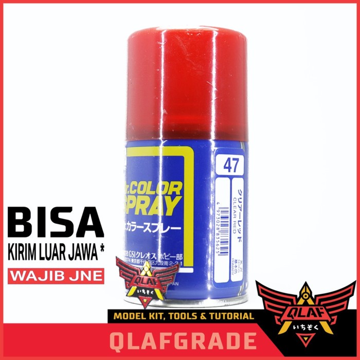 MUST HAVE MR COLOR SPRAY CLEAR RED S47 / CAT GUNDAM MODEL KIT SPRAY CAN TERBARU