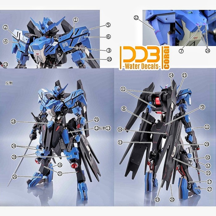DISKON SPESIAL HG GUNDAM VIDAR VER. METAL ROBOT WATER DECAL DDB CORGI DECAL TERLARIS