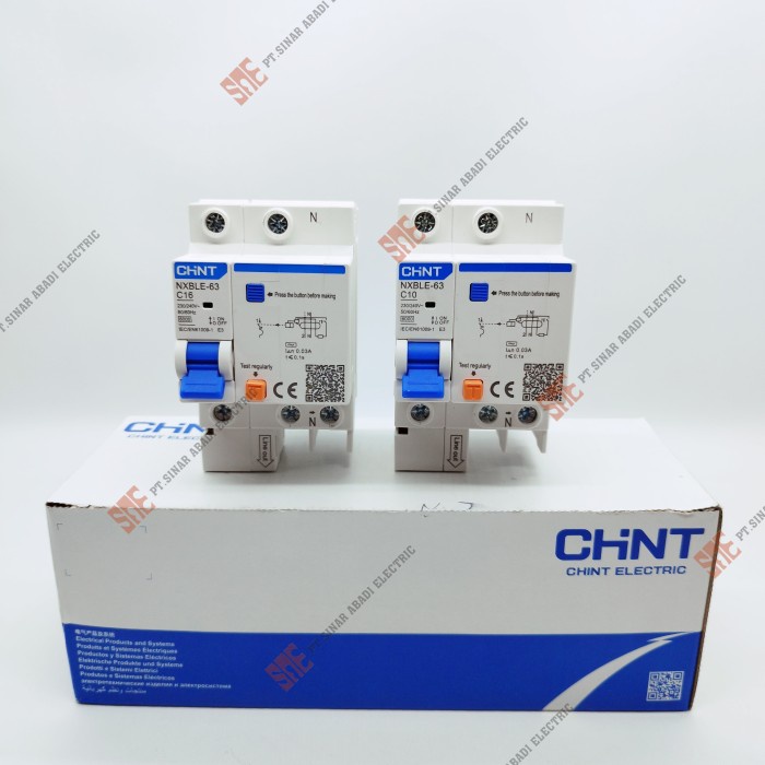 HRG DISKON RCBO / ELCB Chint 1P + N Phase 10A 16A NXBLE-63 MCB