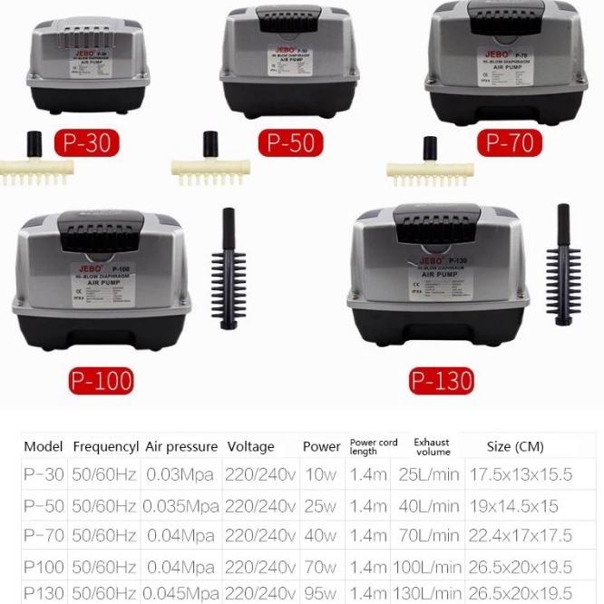 Jebo P30 P-30 Pompa Udara Aerator Air Pump Aerator Aquarium Kolam Ikan