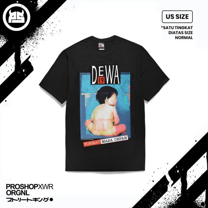 PROSHOP | FORMAT MASA DEPAN DEWA19| Kaos Pria Kaos distro | HITAM