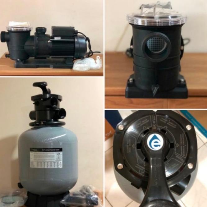 Mesin Pompa Kolam Renang 3/4Hp + Filter 16Inch Paket Kolam Renang