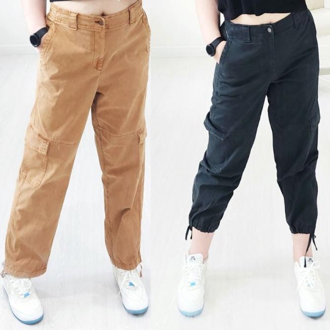 ON202 TWILL CARGO JOGGER Pants Celana Panjang Wanita Branded