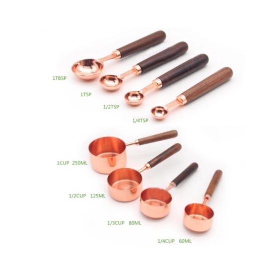 Terlaris Stainless Steel Measuring Cup And Spoon Copper Set Sendok Ukur Import