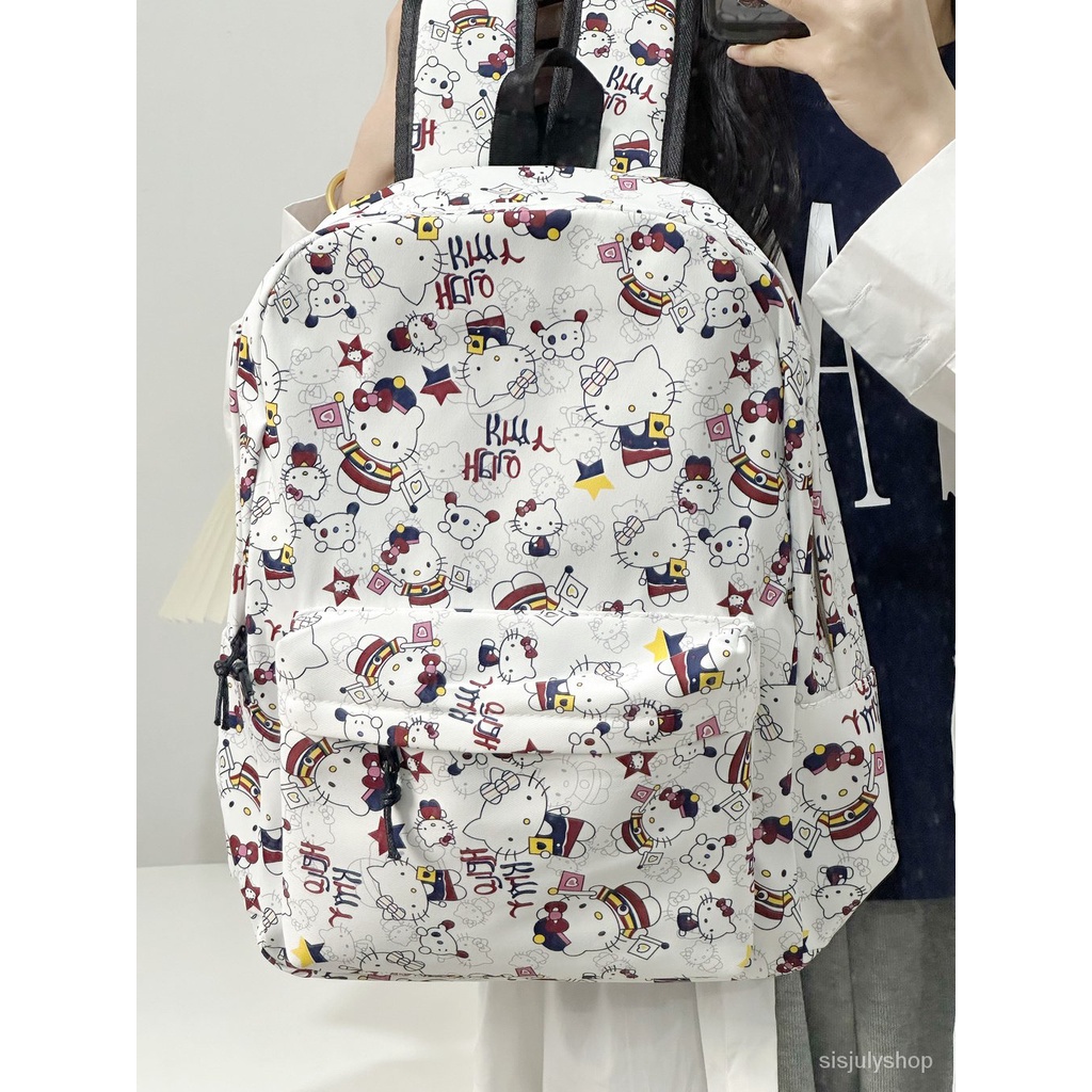 [✅BISA COD] #Sisjuly# Tas Y2K wanita / tas bahu berkapasitas besar / tas ransel wanita / tas bahu berkapasitas besar yang dicetak grafiti siswa/school bag/backpack