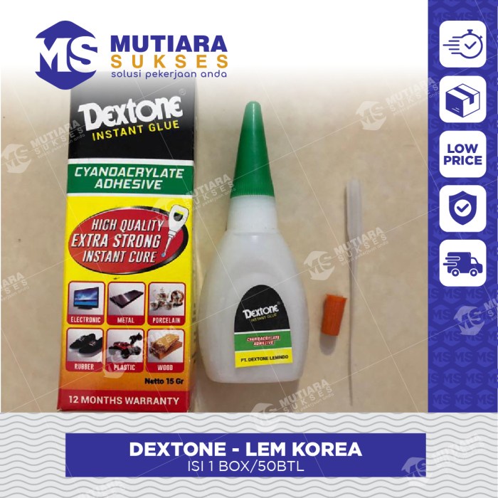 

Aurealiamall Lem Korea Dextone/Lem Tetes Dextone/ Instan Glue Dextone (1 Box/50Btl)