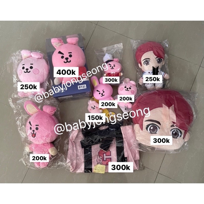 BTS BT21 Tiny Tan Jungkokk Cookie Kooky Doll Bag Charm Shoulder Bag Cushion Key Ring