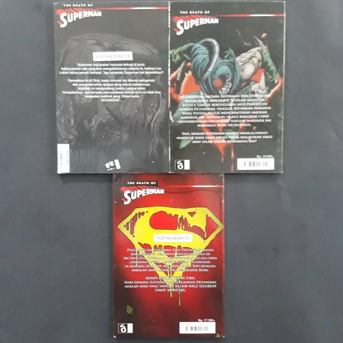 MUST HAVE PAKET KOLEKSI 3 KOMIK THE DEATH OF SUPERMAN /DAN JURGENS/PMK 1996 TERBARU