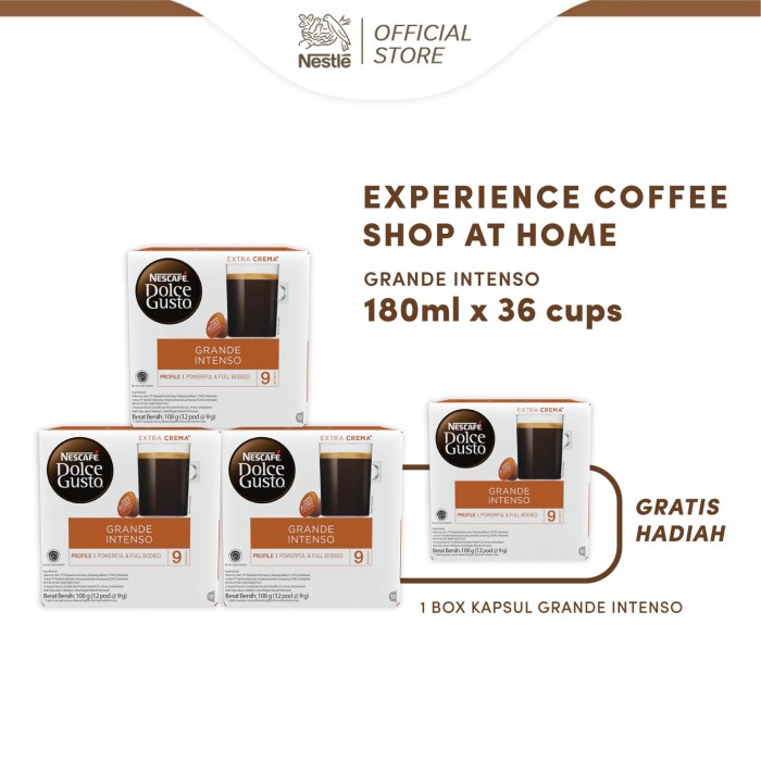 

NESCAF Dolce Gusto Grande Intenso 3 box (36 kapsul = 36 gelas)