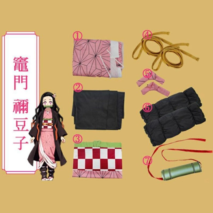 Best Seller Cosplay Costume Kimetsu No Yaiba Kamado Nezuko Full Set + Acc