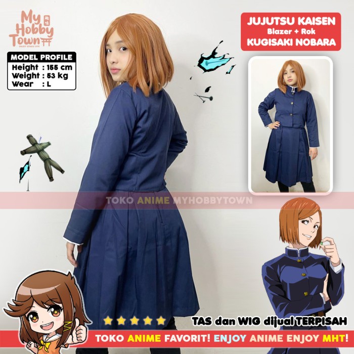 Promo Kostum Cosplay Anime Jujutsu Kaisen Nobara Kugisaki Seragam Sekolah