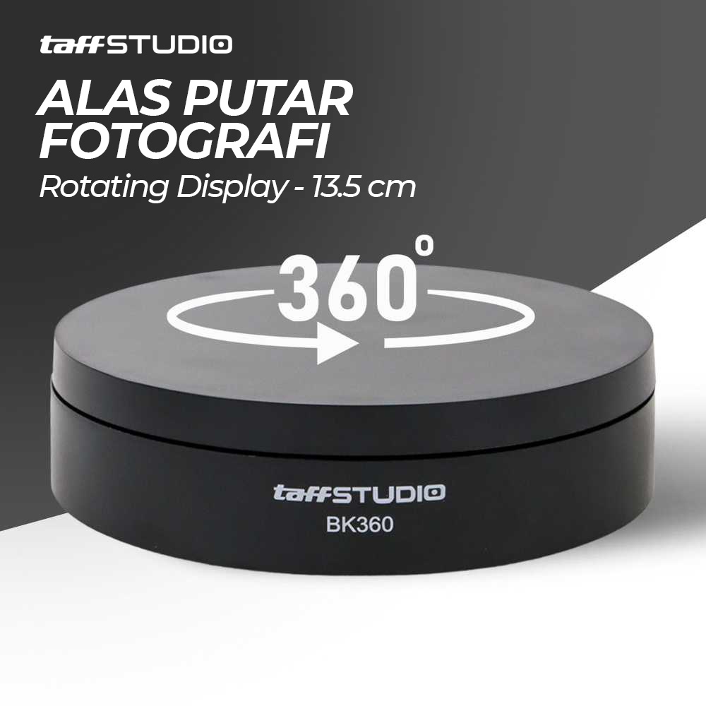 TaffSTUDIO Alas Putar Fotografi Rotating Stand Base 13.5cm Mirror BK360