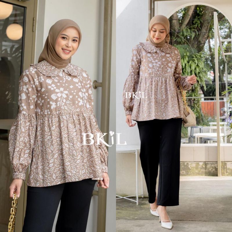 BLUS BATIK WANITA MODERN BUSUI FRIENDLY REYANA ||ATASAN KERJA||M-L-XL-XXL-3M-L-XL-XXL