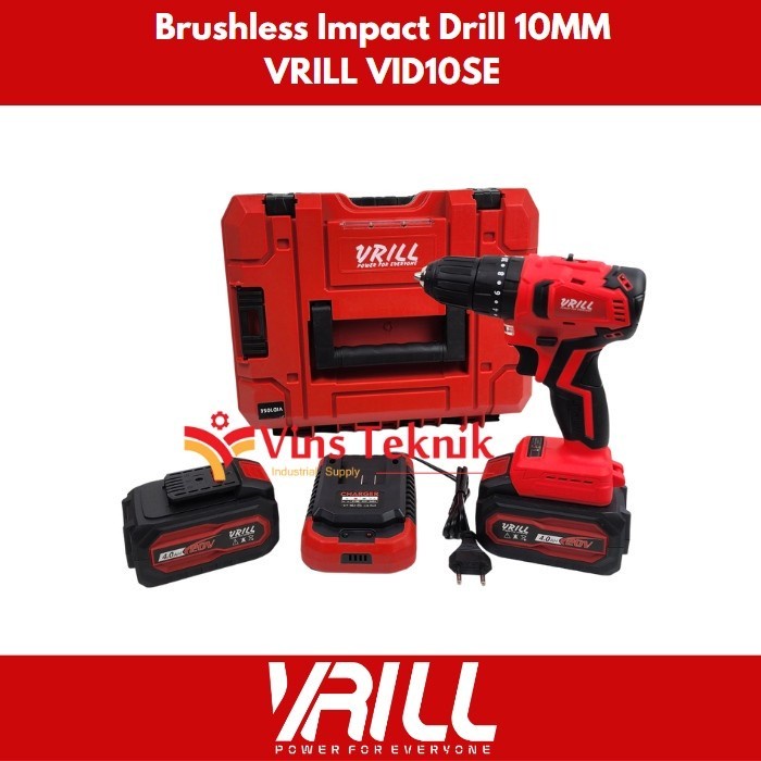 Brushless Impact Drill Mesin Bor Baterai 10Mm Vid 10 Se Vrill Vid10Se -Sherlyashope