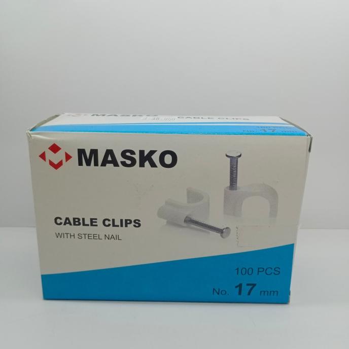

jual klem kabel round cable clip penjepit kabel masko 17mm paku beton cor