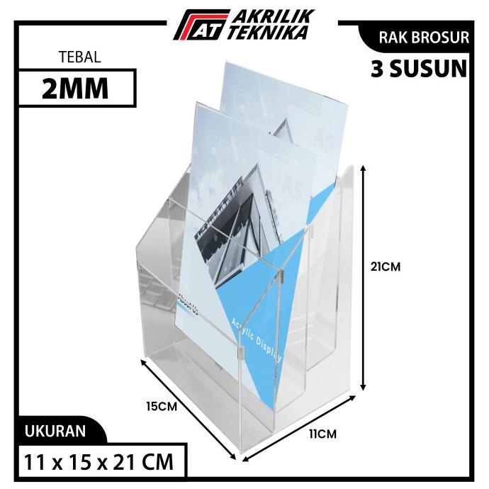 

Tempat Brosur A5 3 Susun / Display Brosur Tingkat