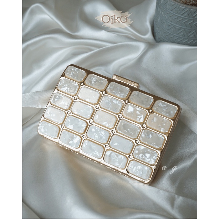 MUST HAVE TAS PESTA OIKO PREMIUM MARBLE CLUTCH / TAS PESTA WANITA IMPORT TERLARIS