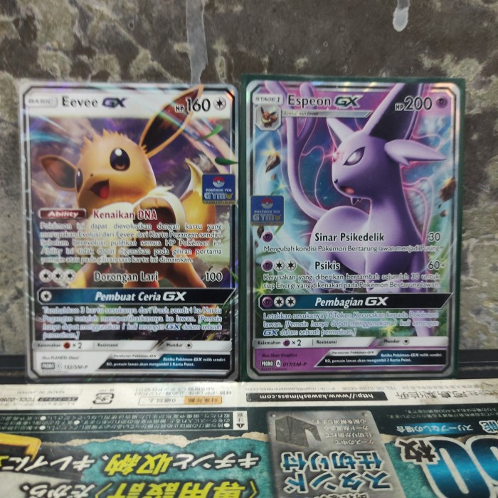 Eevee GX Promo & Espeon GX Promo Pokemon TCG Indonesia