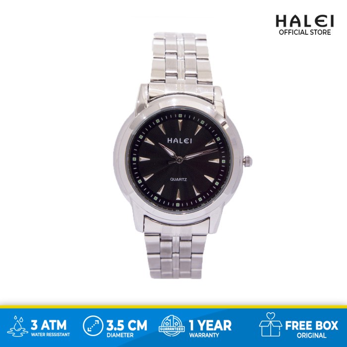 HOT SALE HALEIWATCH OFFICIAL JAM TANGAN HALEI ORI KASUAL SEMIFORMAL 348M SILVER TERBARU