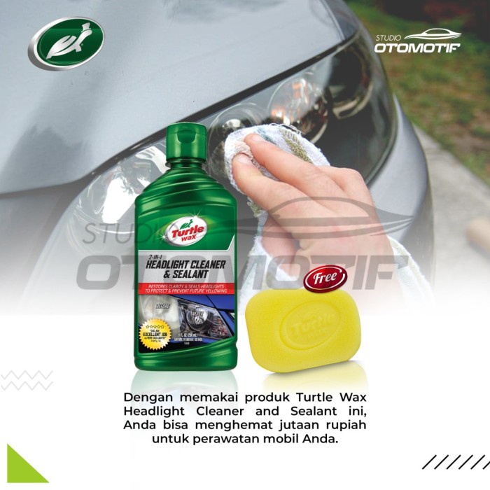 TURTLE WAX HEADLIGHT CLEANER SEALENT PEMBERSIH KACA LAMPU DEPAN MOBIL