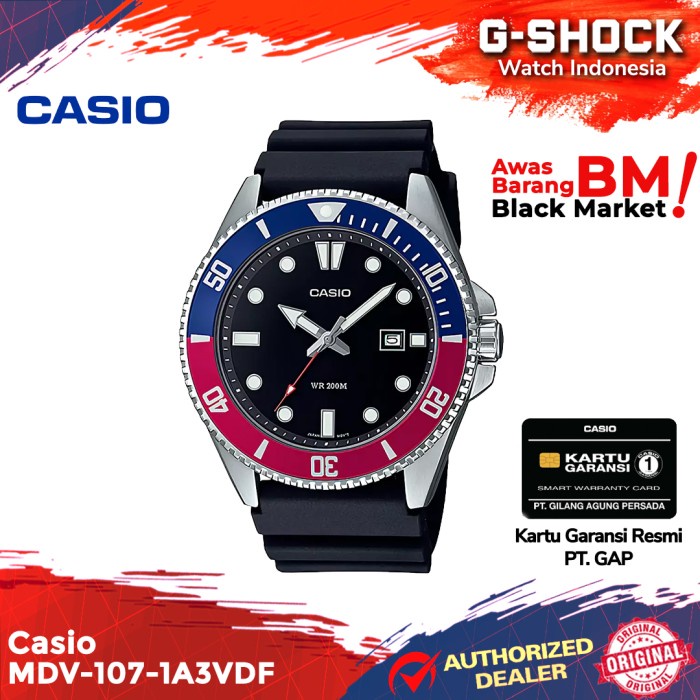 DISKON SPESIAL CASIO GENERAL MDV-107-1A3VDF MDV-107-1A MDV-107 MDV107 MDV 107 TERBARU