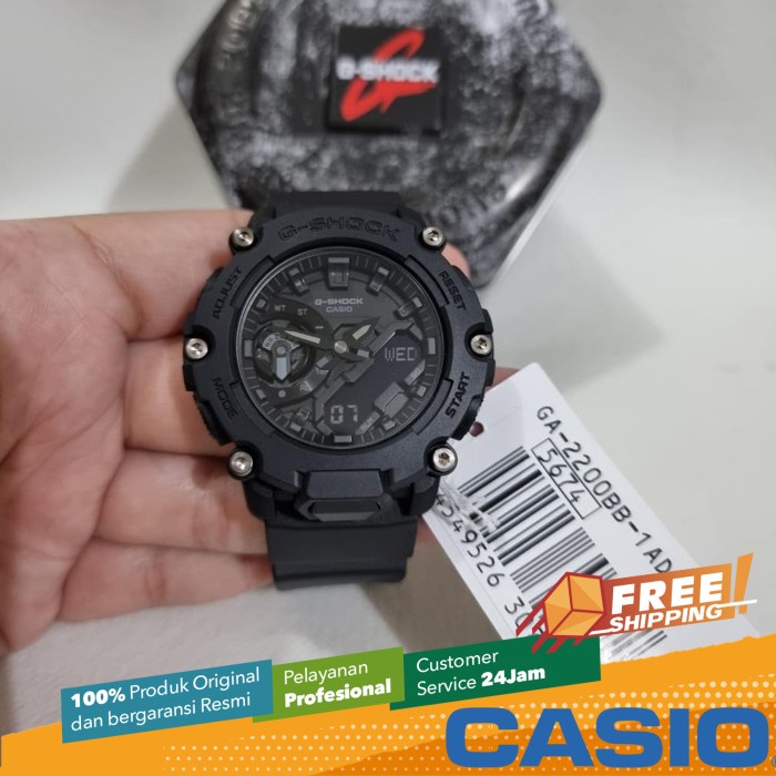 HOT SALE CASIO ORIGINAL G-SHOCK GA-2200BB-1A GA 2200BB 2200 BB GA2200 PRIA LA TERMURAH