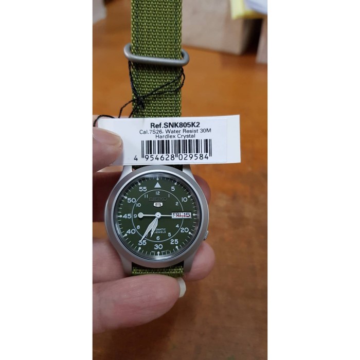 MUST HAVE SEIKO 5 SNK805K2 GREEN SILVER TERMURAH