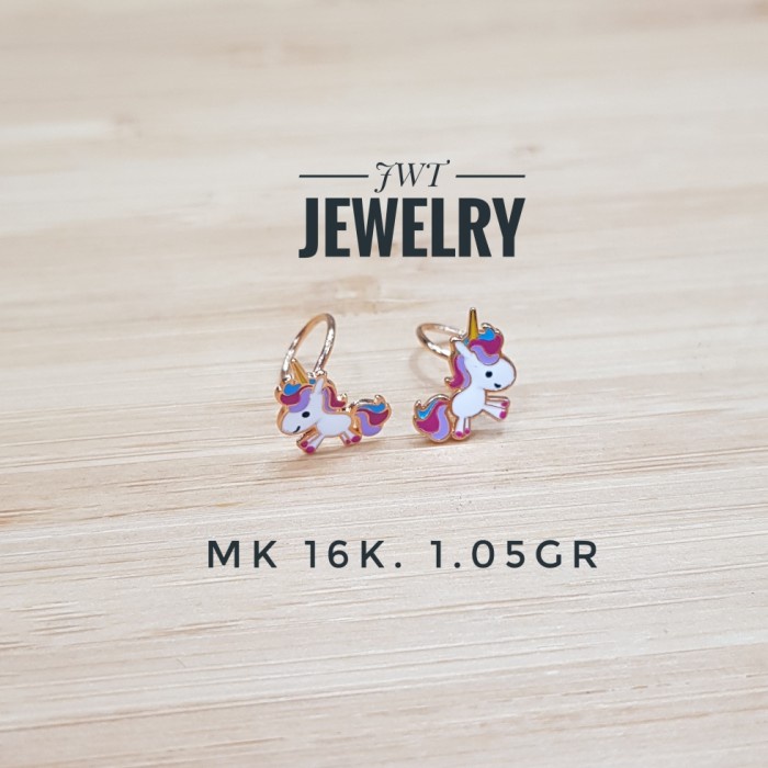 Bestseller Giwang Anting Emas Toge Anak Anak Fancy Warna Lucu