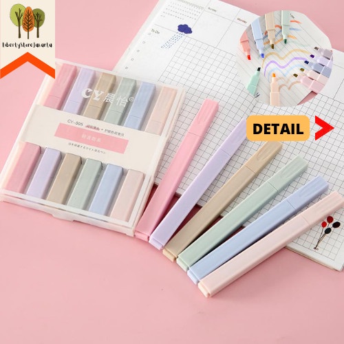 

Bestseller Stabilo Balok Pastel Mewah 1 Set Isi 6 Pcs Warna Pastel Highlighter