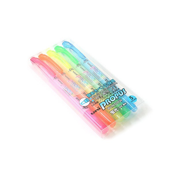 

Bestseller Uni Propus Window Double-Sided Highlighter - 5 Color Set