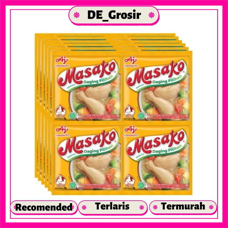

Masako Bumbu Kaldu Penyedap Rasa Ayam Kemasan 8.5g Dapat 1 Renceng Isi 12 Pcs