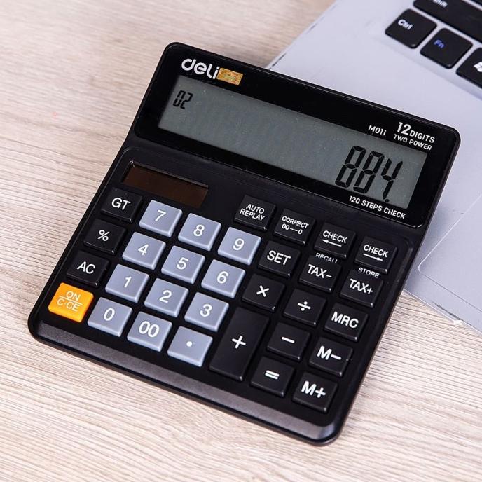 

Deli Kalkulator Meja / Desk Calculator - Hitam/Black 12 digits EM01120